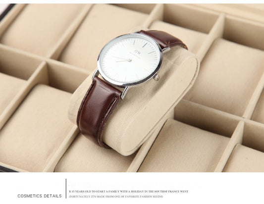 10 watch leather case Fine work PU leather spot watch black display box